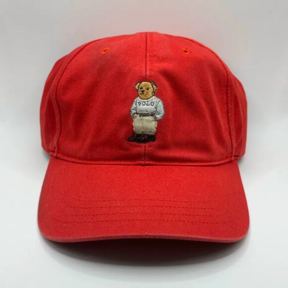 Vintage Polo Ralph Lauren Red Polo Bear Baseball Cap RARE! - Picture 1 of 6